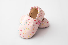 Copa cop Dětské textilní capáčky Barefoot - Hearts