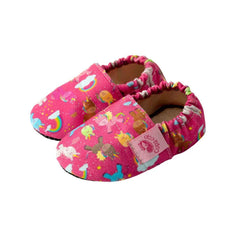 Copa Cop Dětské Textilní capáčky Barefoot - Cyclamen Unicorn