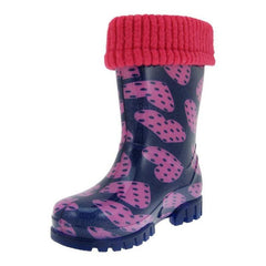 Demar dětské podšité holínky - Hearts with dots