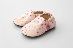 Copa cop Dětské textilní capáčky Barefoot - Hearts