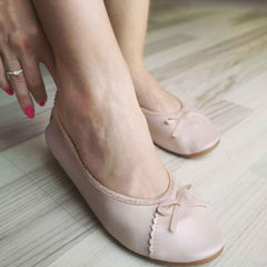 Copa cop kožené čapačky s mašlí - Růžové