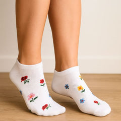 Nízké dámské ponožky Flowers – 3 páry