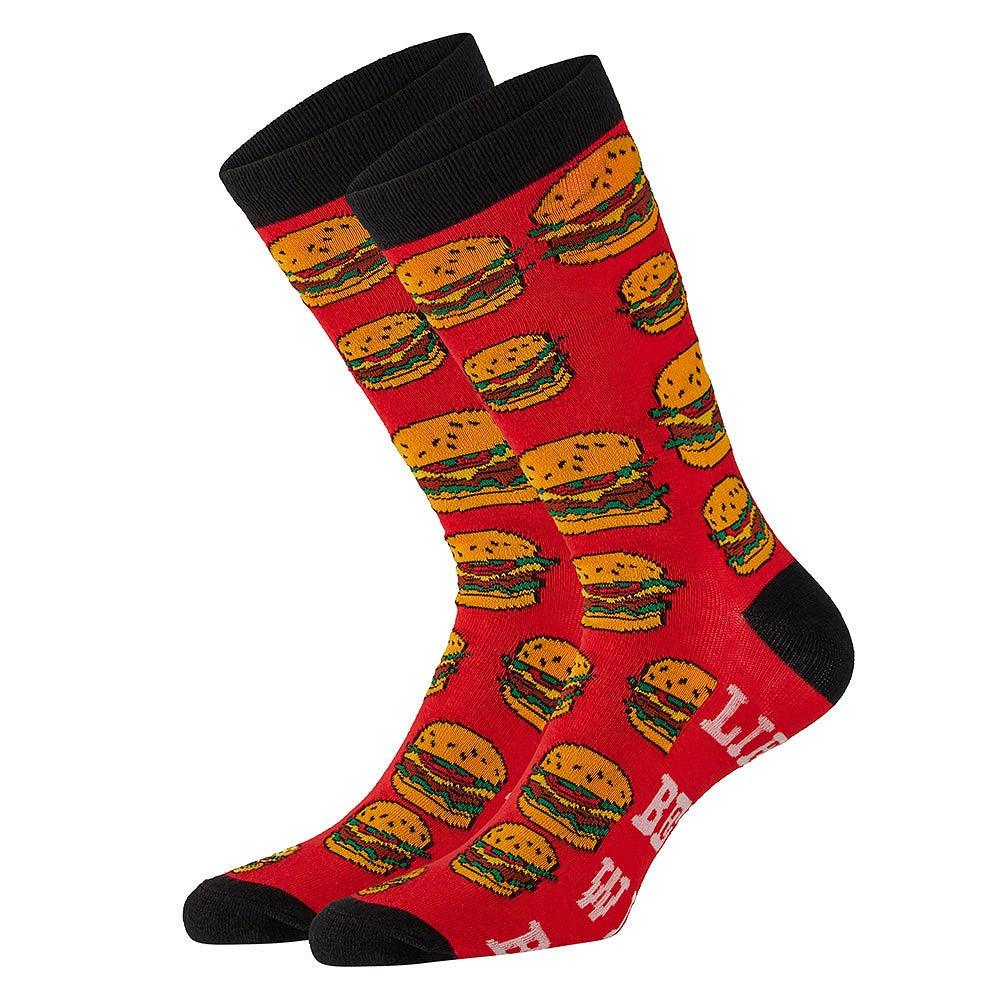 rdece crne nogavice burger