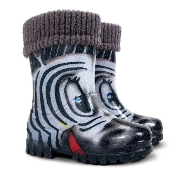 Demar dětské podšité holínky - Zebra